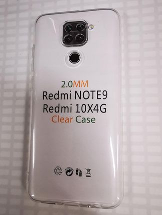 Etui plecki przeźroczyste 2mm Xiaomi Note 9, Redmi 10X 4G z ochroną kamery