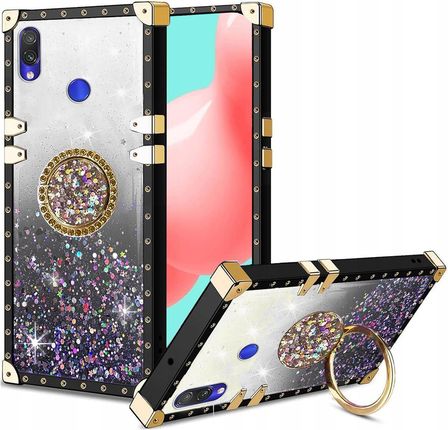 Etui Brokatowe Do Xiaomi Redmi Note 7 Glamour Case Glitter Ring Szkło
