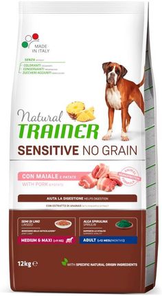 Trainer Natural Sensitive No Grain Adult Maxi Z Wieprzowiną I Ziemniakami 12kg