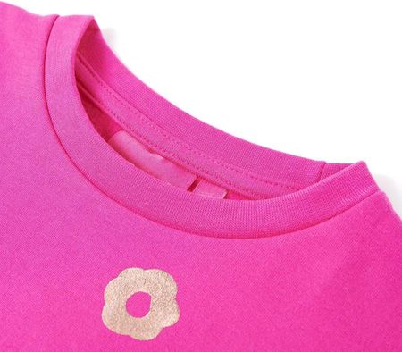 Bluza dziecięca, nadruk w kwiatki, ciemnoróżowa, 140 - zdjęcie 2