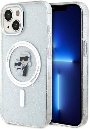 Karl Lagerfeld KLHMP15MHGKCNOT iPhone 15 Plus 6.7" transparent hardcase Karl&Choupette Glitter MagSafe