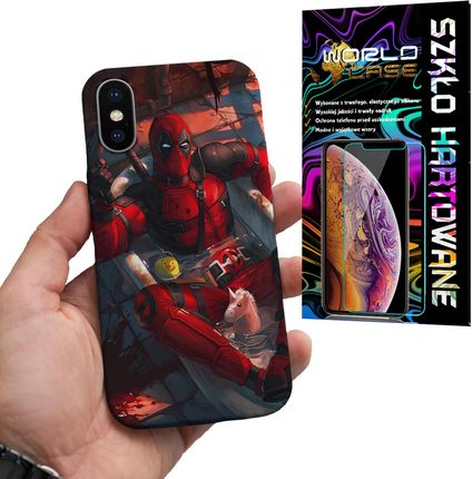 Etui Do Iphone X Xs Deadpool Marvel Filmowe +szkło Hartowane