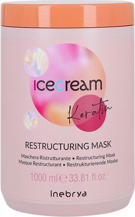 Inebrya Maska Ice Cream Keratin Restructuring Odbudowująca Z Keratyną Do Włosów 1000 ml