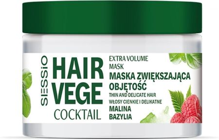 Chantal Sessio Hair Vege Coctail Maska Zwiększająca Objętość Do Włosów Cienkich I Delikatnych Malina I Bazylia 250 ml