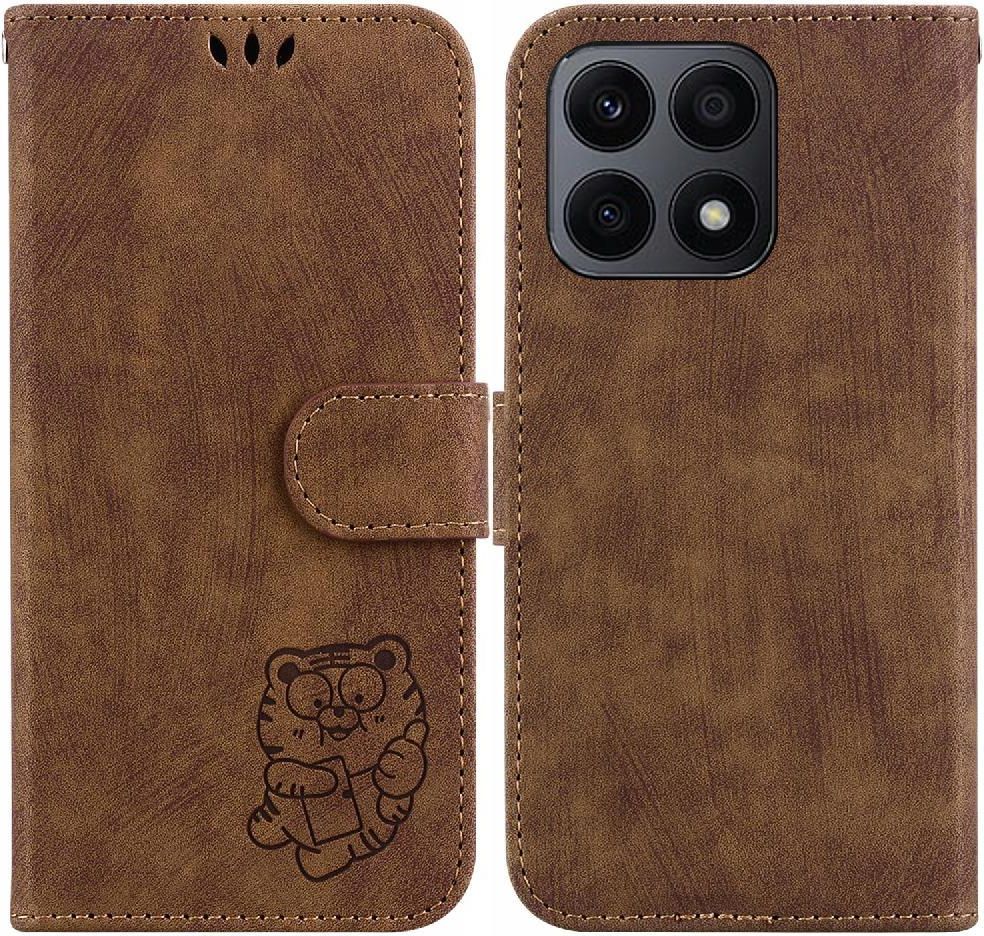 WOBURN Custodia In Pelle PU Con Flip Cover Per Honor X8a – Funzione Stand, Chiusura Magnetica, Marrone