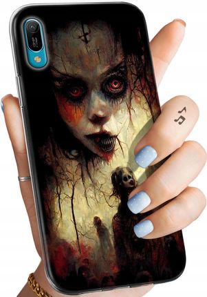 Etui Do Huawei Y6 2019 Halloween Zombie Dynie Czaszki Czarownice Case