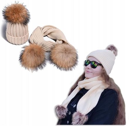 Komplet Damski czapka Damska zimowa Szalik