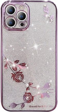 Etui do iPhone 12 Pro, Glitter Flower, Brokatowe, Obudowa, Kobiece, Case