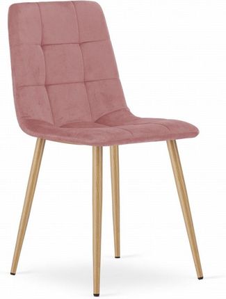 Krzesło Kara Różowy Aksamit / Nogi Drewnax3 168524