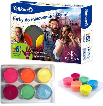 Pelikan Farby Do Malowania Palcami Kleks 40Ml 6 Neonowych Kolorów