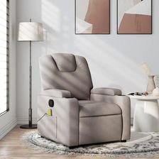 Vidaxl Rozk�adany Fotel Masuj�cy Taupe Obity Tkanin� 200800410