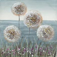 Zdjęcie Eurofirany Obraz Ręcznie Malowany Z Brokatem Dmuchawce 60X60 Niebieski 116136 - Polanica-Zdrój