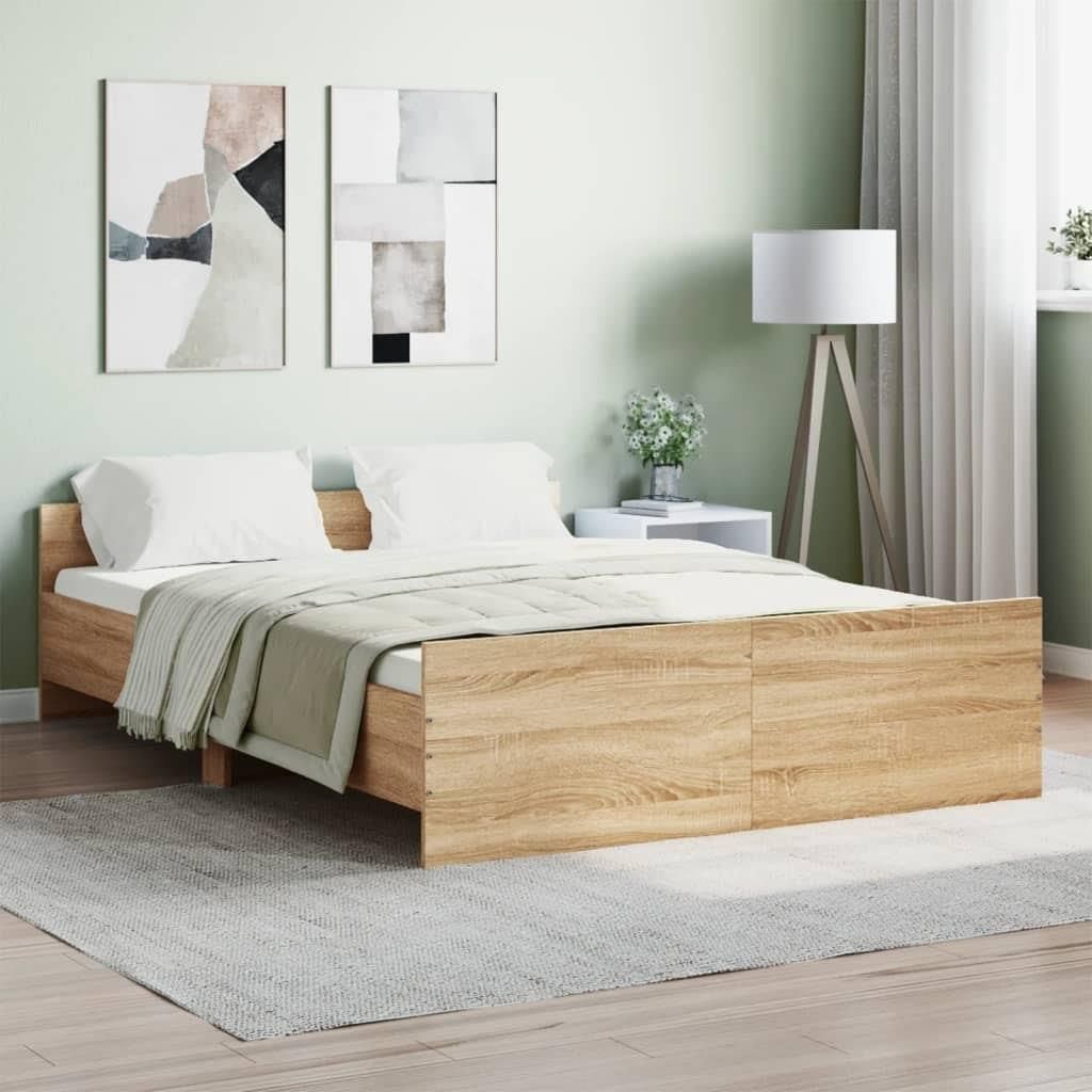 VidaXL Rama ka Z Wezg owiem I Zan kiem D b Sonoma 140X190 Cm vidaxl-rama-ka-z-wezg-owiem-i-zan-kiem-d-b-sonoma-140x190-cm