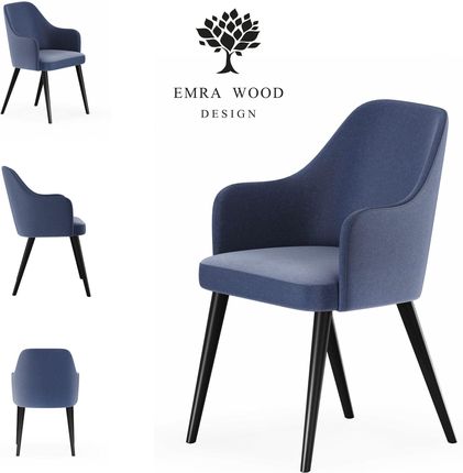 Emra Wood Design Krzesło Premium Kr 9 Tkanina Deluxe Indigo 29 11482