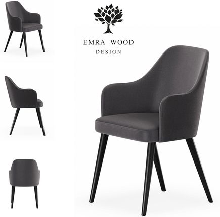 Emra Wood Design Krzesło Premium Kr 9 Tkanina Deluxe Charcoal 05 11484