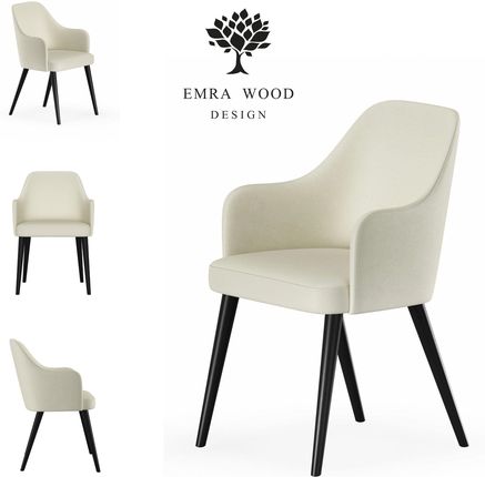 Emra Wood Design Krzesło Premium Kr 9 Tkanina Deluxe Ivory 53 11502