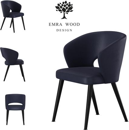 Emra Wood Design Krzesło Premium Kr 8 Tkanina Deluxe Navy 36 11521