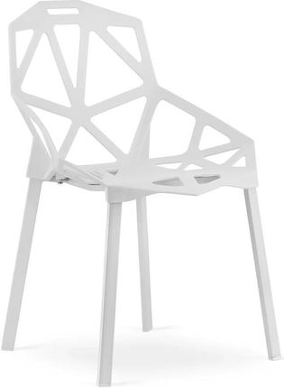 Elior Białe Ażurowe Dekoracyjne Krzesło Do Stołu Timori 3X 29906