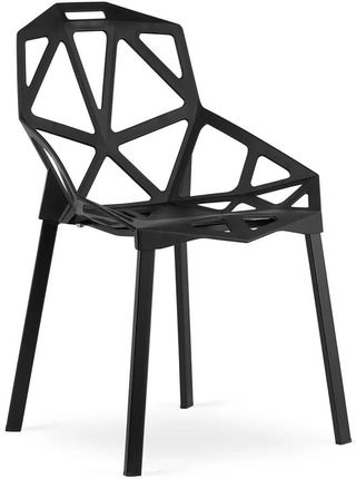 Elior Czarne Ażurowe Designerskie Krzesło Do Jadalni Timori 3X 29907