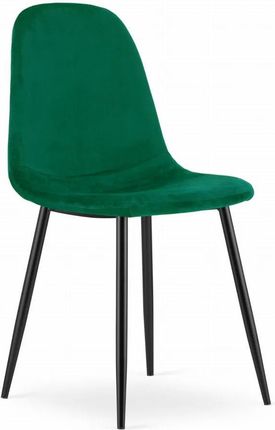 Elior Ciemnozielone Krzesło Metalowe Welurowe Rosato 3X 31945