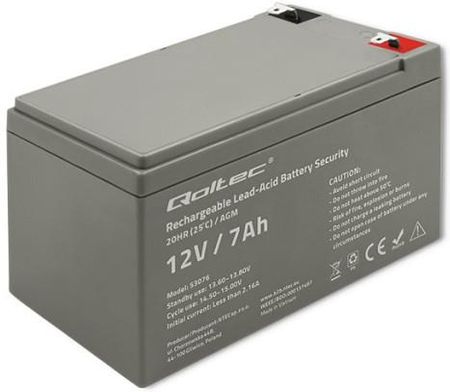 Qoltec Akumulator Agm 12V 7Ah Max. 105A Security (3786905)