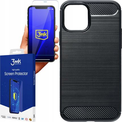 Etui Carbon Do Samsung Galaxy A21S +folia 3MK Case