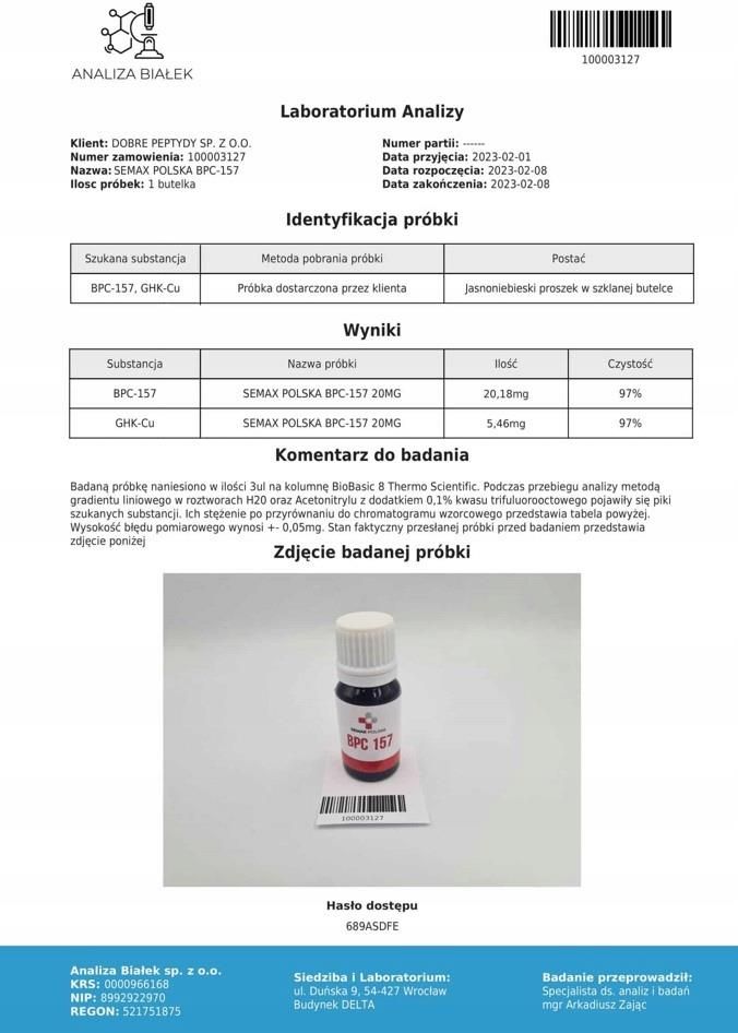 semax polska bpc 157 Bpc 157 Arg 20Mg +Ghk-Cu 5 Mg Semax Polska - ceny i opinie