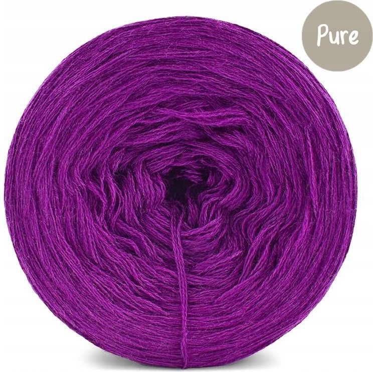 Fiolet Kokonki Kokonek Pure 100% Wełna Merynos Fiolet 3 Nitki 1200M 240G ...