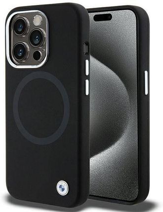 Oryginalne Etui APPLE IPHONE 15 PRO MAX BMW Signature Liquid Silicone MagSafe (BMHMP15XSILBK2) czarne