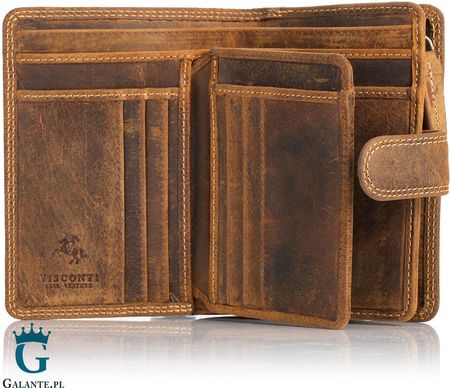Skórzany portfel damski w stylu vintage Visconti V-730 RFID