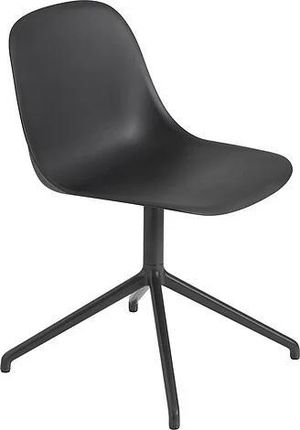 Muuto Krzesło Fiber Swivel Czarne Na Aluminiowych Nogach 159062