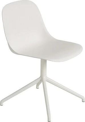 Muuto Krzesło Obrotowe Fiber Swivel Białe Na Aluminiowych Nogach 159071
