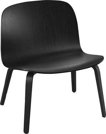 Muuto Krzesło Visu 39,5 Cm Czarne Na Drewnianych Nogach 159407