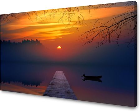 Mpink Obraz Na Płótnie Natura Zachód Słońca Nad Jeziorem 40X30 Cm 5152