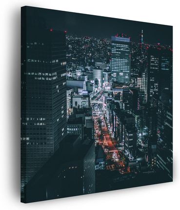 Mpink Obraz Na Płótnie Architektura Tokyo Nocą 50X50 Cm 6347