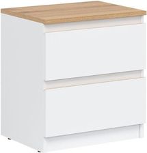 Zdjęcie Liveo Szafka Nocna Remi Rm12 46X50X35 Cm Biała / Dąb Evoke 100440615 - Międzybórz