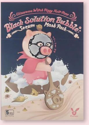 Elizavecca Witch Piggy Hell Pore Black Solution Bubble Serum Maseczka Pack 28g 5szt.