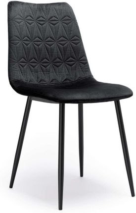 Krzesło Dover Velvet Tapicerowane Czarny Aksamit 3350027