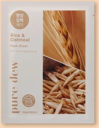 Tony Moly Pure Dew Rice & Oatmeal Almond Nutrition Maseczka Sheet 23g / 1szt.