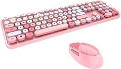 Zdjęcie Bezprzewodowy zestaw klawiatura + myszka MOFII Sweet 2.4G (różowy) - Skała
