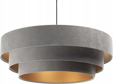Lampa Wisząca Do Salonu Welurowa Potrójny Abażur
