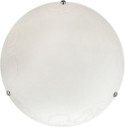 Macari Lampa Sufitowa Plafon 30 Chromowy 1X60W E27 Klosz Biały Z Wzorem