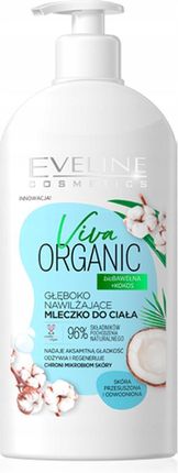 Eveline Viva Organic Głęboko Nawilżające Mleczko Do Ciała Biobawełna + Kokos 350 ml