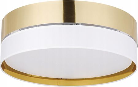 Plafon lampa sufitowa Hilton biała złota okrągły abażur dekoracyjny D45 4P