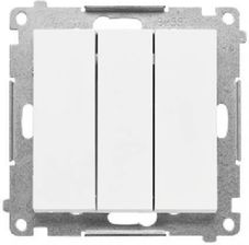 Zdjęcie Kontakt-Simon Simon 55 Przycisk Zwierny Potrójny Szybkozłączka Biały Mat Tp31.01/111 - Wodzisław Śląski