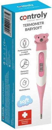 Controly Termometr Babysoft Różowy Miś (Kft03C)