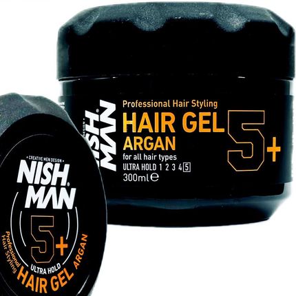 Nishman Gel Effect Hair Gel 5+ Argan Żel Guma Do Włosów 300 ml