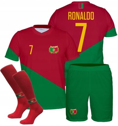 Ronaldo Portugalia Strój Komplet Getry Rozm. 134