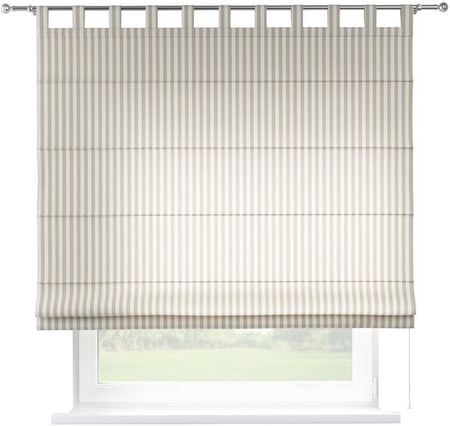 Dekoria Roleta Rzymska Verona Beżowo Białe Pasy (1,5Cm) Quadro 160X170 Cm