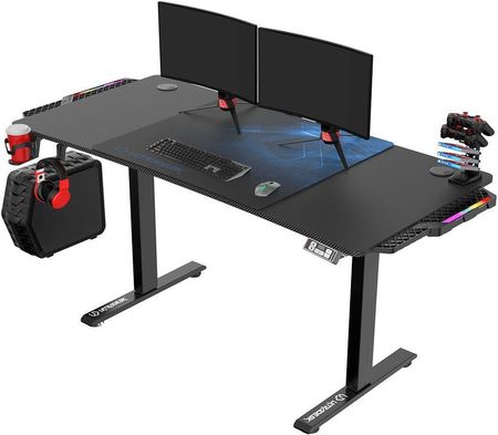 Gaming Desk with RGB LED Lights 120 x 60 cm Black DARFUR 